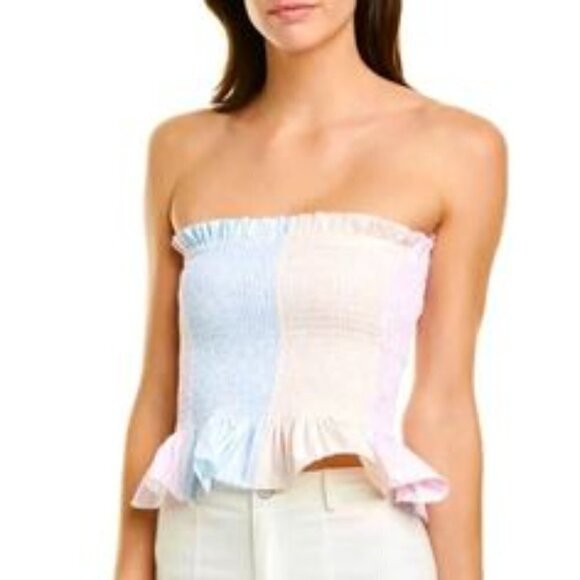 Petersyn Tops - Petersyn Womens Marianna Tutti Smocked Ruffle Tube Top X-Small